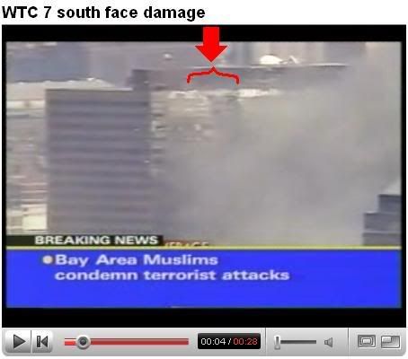 WTC 7 South face damage