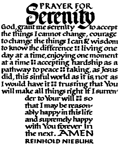 serenity prayer