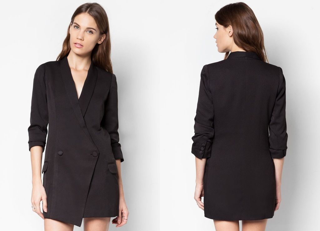 photo Zalora Three Quarter Sleeve Blazer Dress in Black_zps2iogjn75.jpg