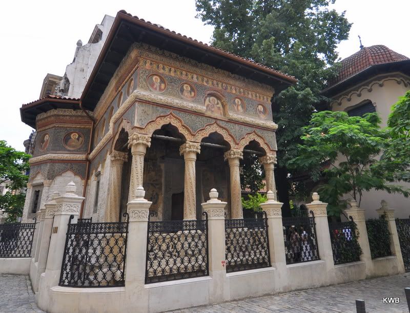 The outside of a small, 500 year old Orthodox church in Bucharest. The outside of a small, 500 year old Orthodox church in Bucharest.
