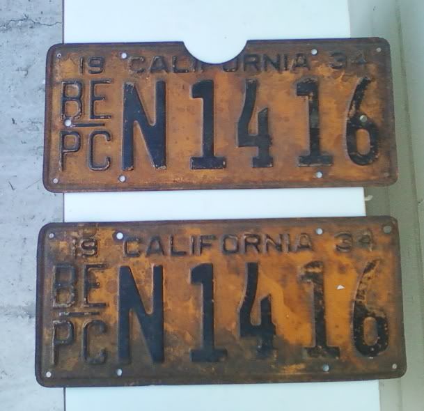 1934 California Commercial License Plates