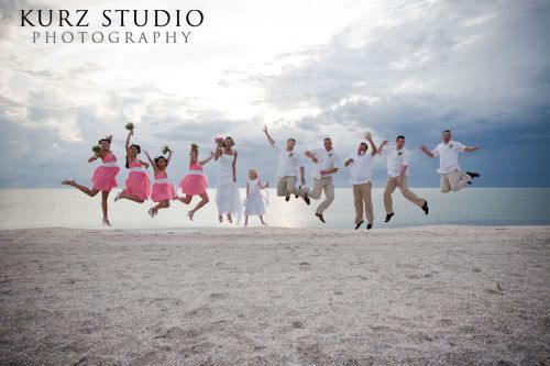 beach wedding party pictures