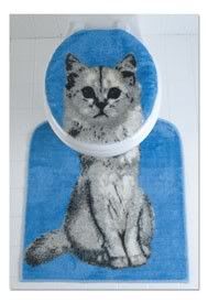 Cat toilet seat cover set