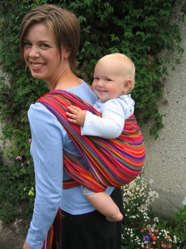 Baby in sling/wrap on back
