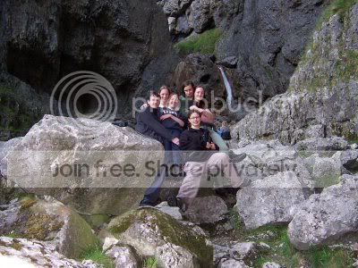 The group by the waterfall