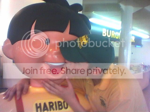 Dave kissing the Haribo man