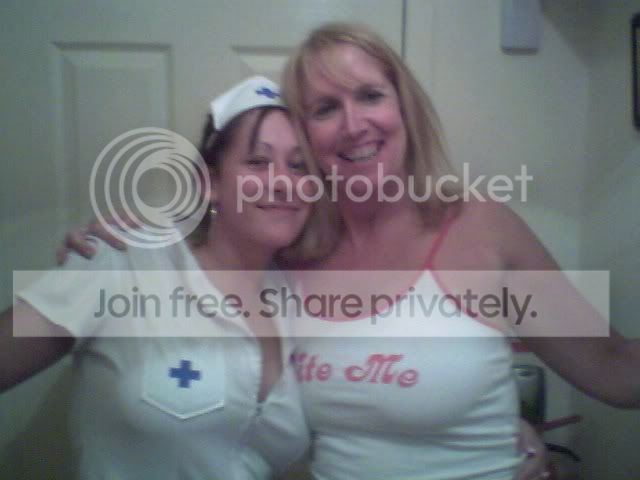Laura and Laura dressing up at Anne Summers party