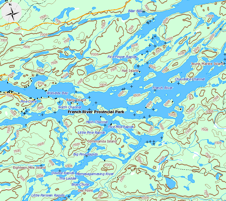 French River Map (main Channel, North Channel, Wolseley Bay gif by ...