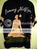 Vintage Tommy HIlfiger Hula Girl Lei Rayon HAWAIIAN Shirt M  